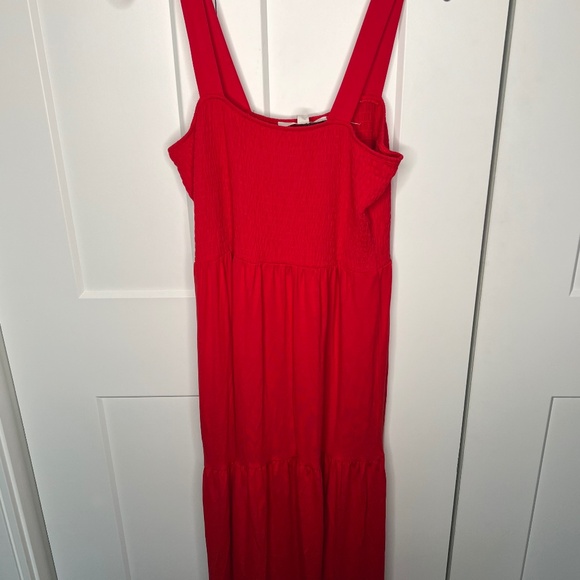 Loft Red Tiered Maxi Dress NWT Women's Size Small - Picture 1 of 4